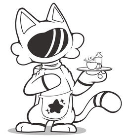 Fictional Space Cat Cafe Mascot!